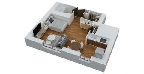 a floor plan of a home with a living room and a dining room